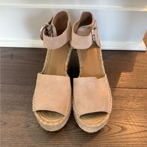 Marc Fisher Alita Platform Wedge Espadrille Sandal Size 8 Light Pink